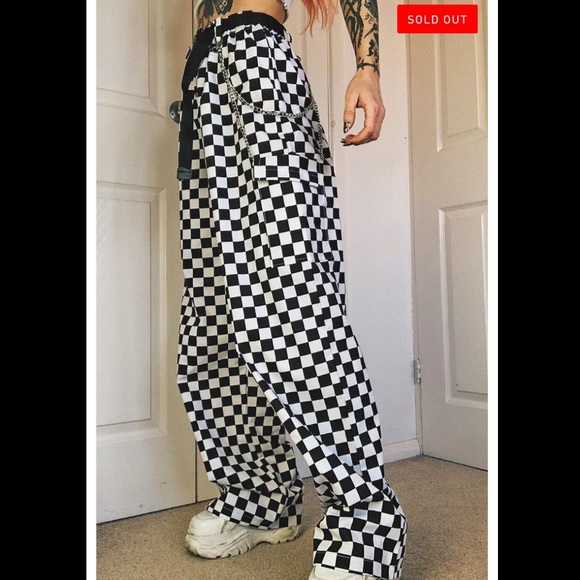 Dolls Kill Pants - NWT🦋Love Too True Checkerboard Utility Trousers🦋